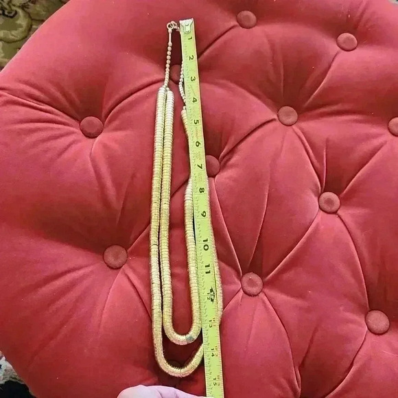 Vintage Tribal Stacked Cupped Snake Coil Necklace Goldtone - Picture 11 of 16